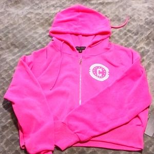 Faded Rose cropped sweater Pink Champion Party Girl print